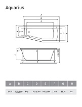 Акриловая ванна Relisan Aquarius 170х70/50 см R Гл000023278
