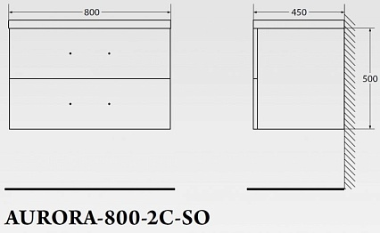 Тумба с раковиной BelBagno Aurora 80 см