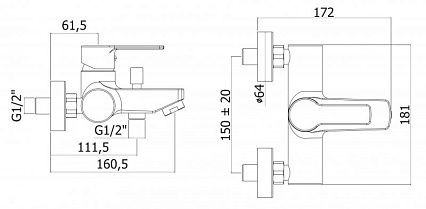 Смеситель для ванны Cezares FUOCO-VM-01