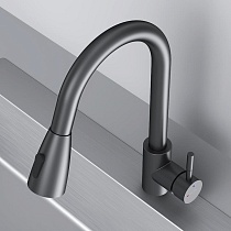 Смеситель для кухни Am.Pm X-Joy S F85B07522 выдвижной излив, черный