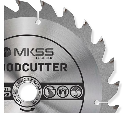 Диск пильный по дереву MKSS Toolbox Woodcutter WC2100 210x24Тх32/30 мм WC21002432