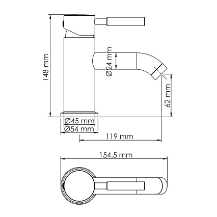 Смеситель для раковины WasserKRAFT Wern 4205 никель