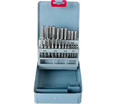 Набор из 7 комплектов 3-х штучных метчиков М3-М12 Р6М5 в мет. коробке 21 позиция 01121 CNIC 66905