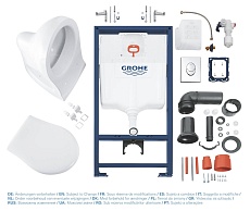 Подвесной унитаз Grohe Solido 39192000 комплект 4в1, хром