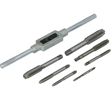 Набор метчиков Faster Tools 8 шт, М3-М12, метчик с держателем 2385