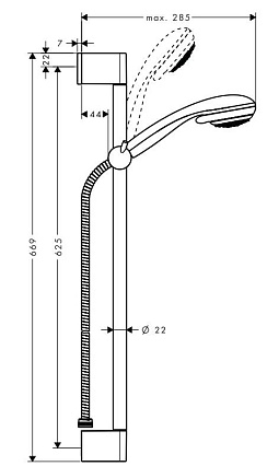 Душевой гарнитур Hansgrohe Crometta 1jet/Unica С 27728000