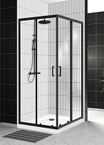 Душевой уголок BelBagno UNO-195-A-2-100-C-NERO 100x100 прозрачный, черный