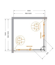 Душевой уголок Cezares Relax 100x100 прозрачный, оружейная сталь RELAX-304-A-2-100-C-GM