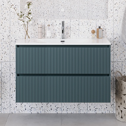 Мебель для ванной BelBagno Uno-Mini 100 см Голубой матовый