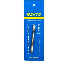 Сверло по кафелю и стеклу (6 мм; цилиндрический хвостовик) EКТО DS-009-0600-0075