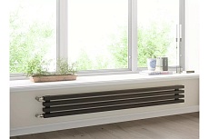 Трубчатый радиатор с прямоугольным профилем GUARDO 60x30 RETTA 6P 300x980 мм, 20 секций, боковое подключение, черный матовый 6P-0300-20 BK-VER R9005(M)