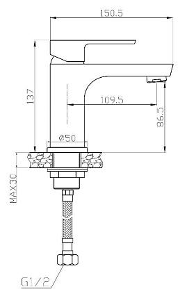 Смеситель для раковины Agger Brilliant A0302100