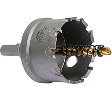Коронка твердосплавная с центрирующим сверлом по металлу 51 мм Vertextools 1819-51