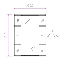 Зеркальный шкаф Onika Глория 55 см универсальный, 205531
