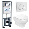 Комплект Weltwasser 10000010374 унитаз Erlenbach 004 GL-WT + инсталляция Marberg 410 + кнопка Mar 410 RD GL-WT