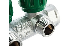 Регулирующий коллектор FAR 3/4&quot; ВР-НР с 4 отв. 1/2&quot; НР межосев. 45 мм, плс.упл. FK 3824 3412TP