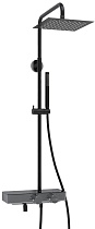Душевая стойка WasserKRAFT A114.255.217.CB Thermo с термостатом, хром/черный