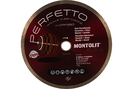 Диск алмазный PERFETTO по керамике (250х30/25.4 мм) MONTOLIT CPF250