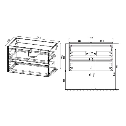 Тумба с раковиной Vincea Gio new 100 см C.Oak