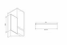 Шторка для ванны Abber Immer Offen AG71080B 80x140 черный
