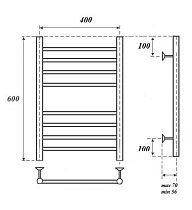 Полотенцесушитель электрический Point PN10146SE П8 40x60 хром