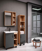 Мебель для ванной Grossman Флай 60 см дуб сонома/серый