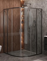 Душевой уголок Cezares MOLVENO-R-22-90+20-C-GM-IV 110x110 прозрачный, оружейная сталь