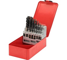 Набор машинных метчиков H-Tools M3-M12 HSSE-TiALN DIN371/376 + сверла 21пр 245054FHT