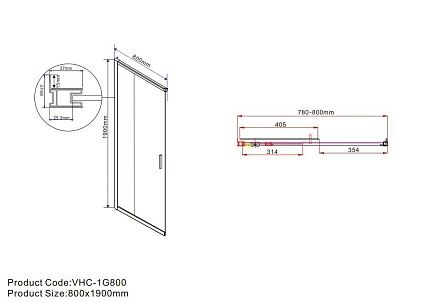 Душевой уголок Vincea Гарда (Garda) VSS-1G8012CGGM 120x80 вороненая сталь, тонированное