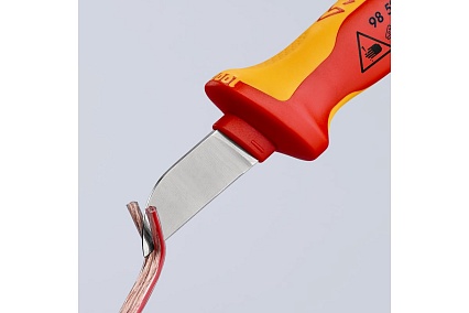 Нож для кабеля Knipex VDE, 190 мм, диэлектрический, 2К ручка, KN-9852SB