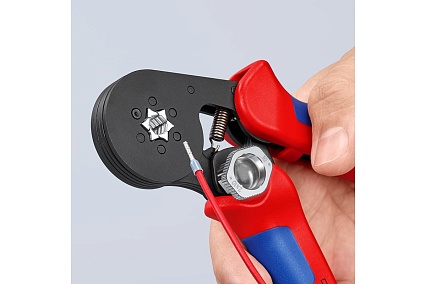 Пресс-клещи 6-гранные, обжимные Knipex KN-975314SB гильзы контакт. 0.08-10 мм², 2-е конц. гильзы 2x4мм²