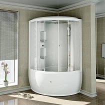 Душевой бокс Радомир Лаура, матовые шторки, высокая крыша 1-04-1-0-0-0821 128x128