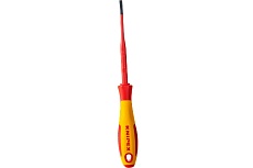 Отвертка Knipex SL4.0x0.8 шлицевая тонкая VDE, L лезвия 100 мм, 1000V, 2-комп. рук-ка KN-982040SL