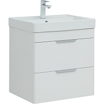 Мебель для ванной Aquanet Ирис new 60 см, 2 ящика, белый глянец