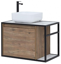 Мебель для ванной Aquanet Nova Lite Loft 75 см со столешницей, чаша слева, дуб рустикальный