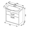 Тумба с раковиной Aquanet Грейс 65 см 2 ящика, дуб кантенбери