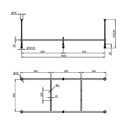 Каркас Am.Pm X-Joy W00A-175-075W-R 175x75 см