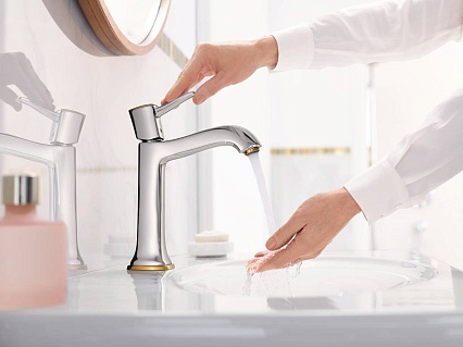 Смеситель для раковины Hansgrohe Metropol Classic 31302090 хром/золото