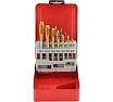 Набор машинных метчиков H-Tools M3-M12 HSSE-TiN DIN371/376 + сверла 14пр 245051THT