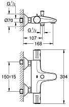 Смеситель для ванны Grohe Grohtherm 800 34567000 термостат