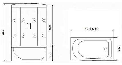 Душевая кабина Timo Eco TE-0770 80x168 стекла матовые