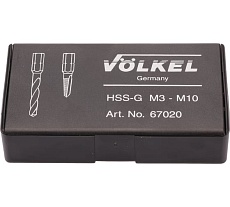 Набор метчиков для шуруповерта VOLKEL M3-M10 HSS-G (+ сверла) 13пр V67020