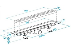 Душевой лоток Plast Brno SZE2390 390 мм с решеткой