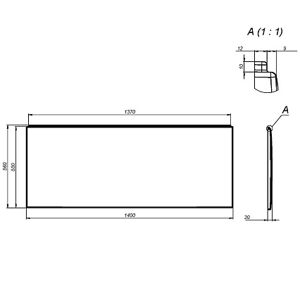 Фронтальная панель Am.Pm X-Joy W94A-140-070W-P 140 см