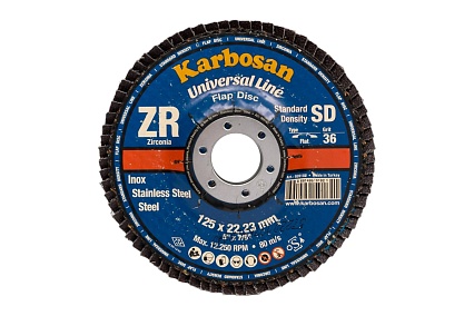 Круг лепестковый торцевой, прямой, цирконат 65% 125х22.2 мм, P-36 ABRAFORM AF-FLAP-FT-125-P36-ZR65
