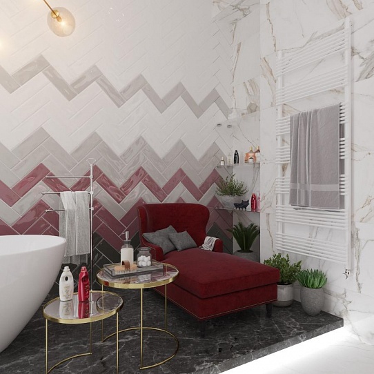 Дизайн-проект ванной комнаты "Розовый шик".