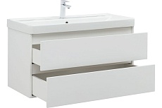 Мебель для ванной Aquanet Вега 100 см белый глянец