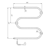Полотенцесушитель электрический Domoterm М-образный DMT 107-25 60x60 ТЭН слева, хром