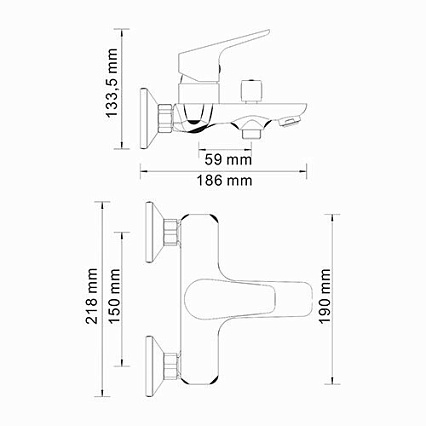 Смеситель для ванны WasserKRAFT Lippe 4501