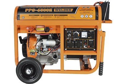 Бензиновый генератор Carver ppg- 6500e welder сварочный; lt-190f, 5,0/5,5квт, 230в, бак 25 л, обм.медь 01.020.00039